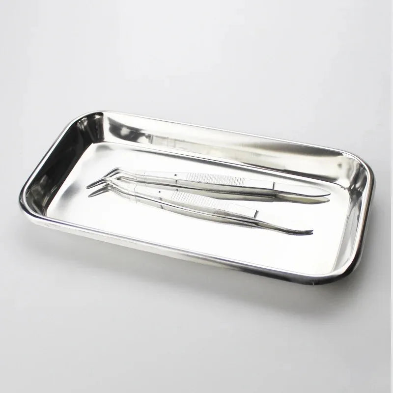 1/2pcs Kitchen Tray Stainless Steel Square Storage Tray Dental Medical