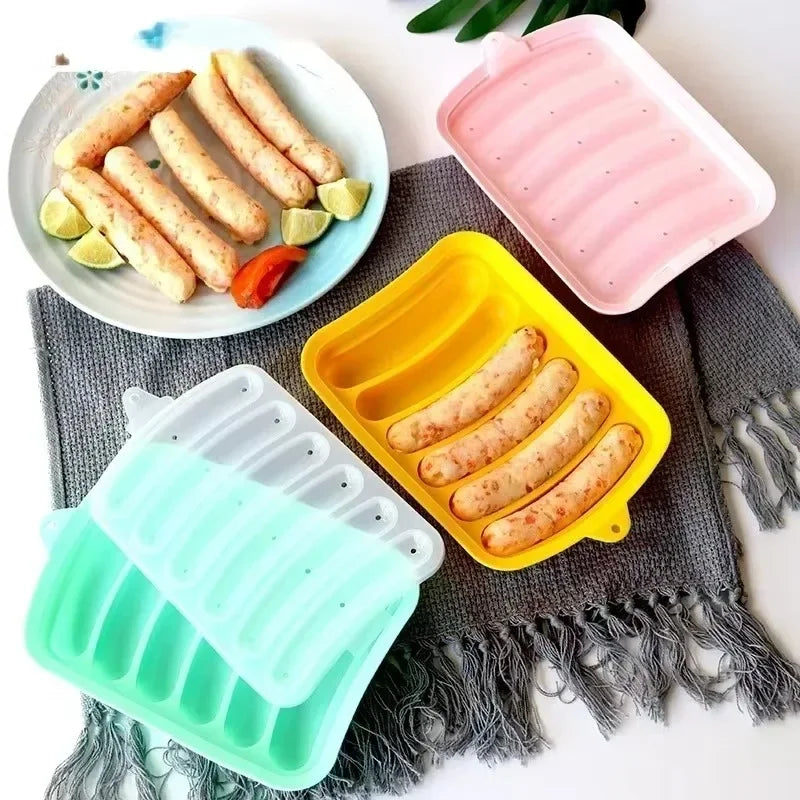 Sausage Maker Mould 6 Cavity Silicone DIY Ham Hot Dog Making Moulds