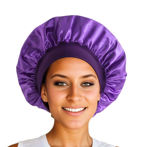 1pcs Soft Silk Satin Lined Bonnet Large Satin Hair Bonnet Household