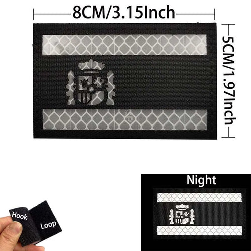 Infrared Reflective Patch Spanish Flag,Burgundy Cross Emblem Applique