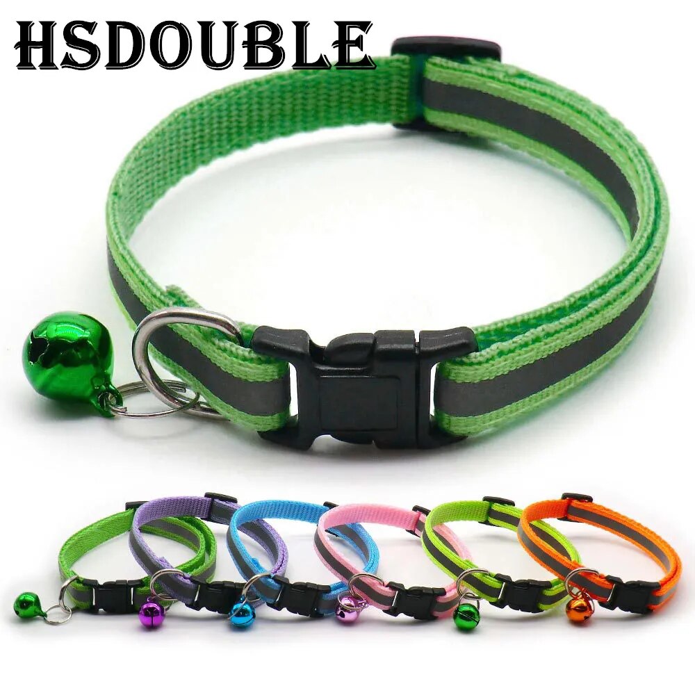 2Pcs/Pack 12 Colors Reflective Adjustable Cats And Small Dogs Collars