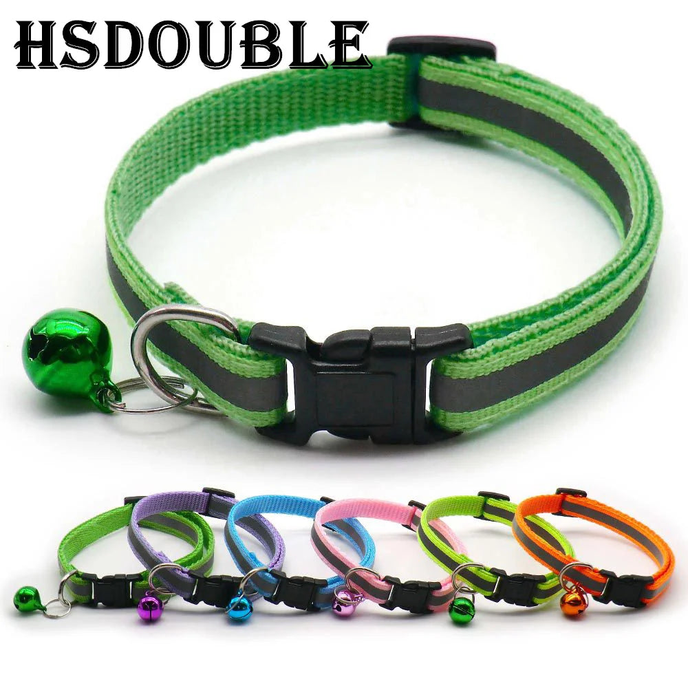 2Pcs/Pack 12 Colors Reflective Adjustable Cats And Small Dogs Collars