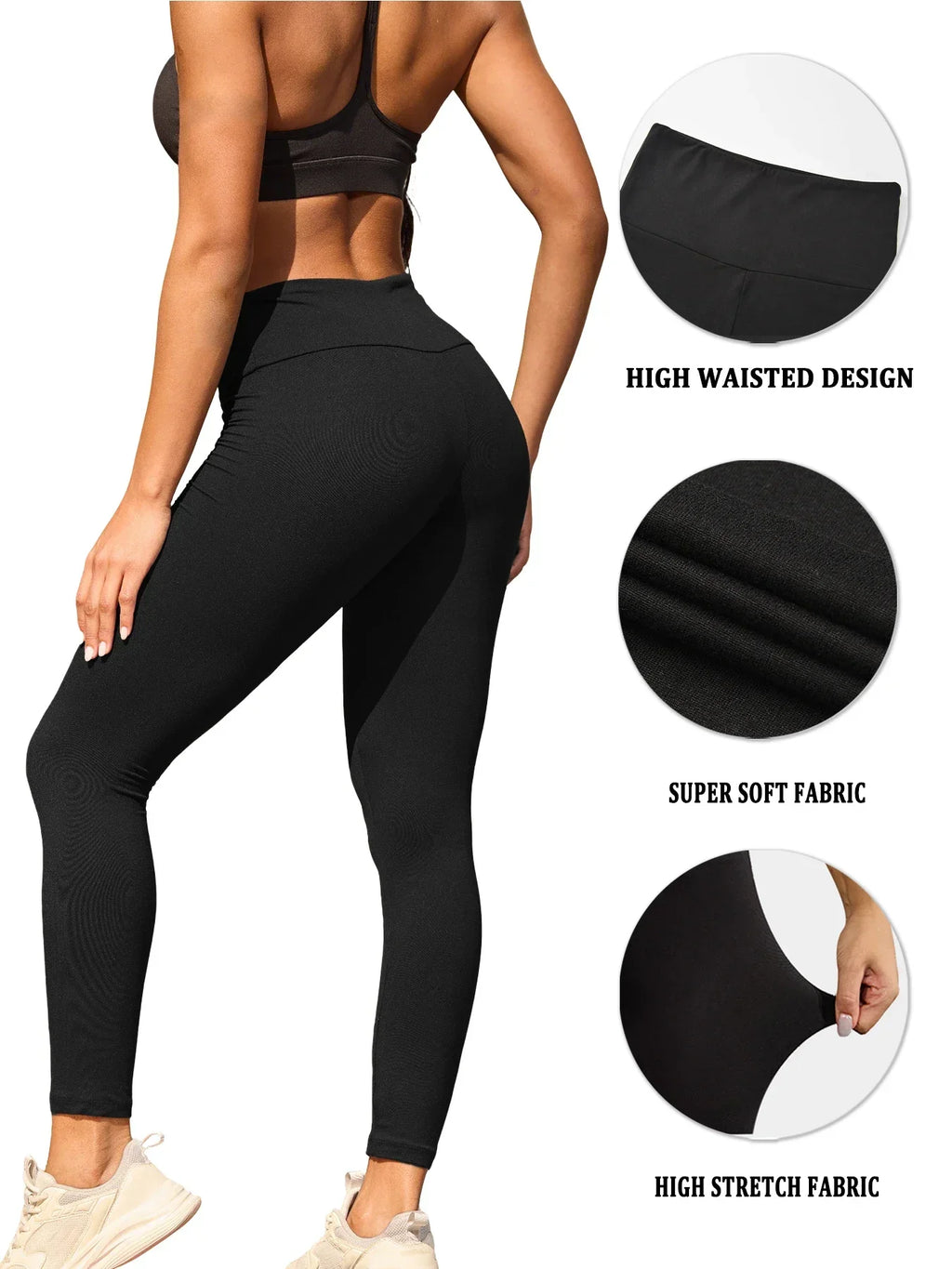 Women's Super Soft Leggings High Waisted Tummy Control No See Through