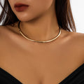 Elegant Simple Chunky Circle Torques Necklace for Women Trendy Choker
