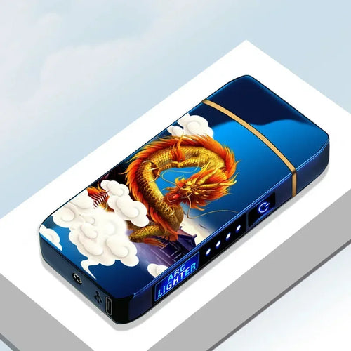 2024 New Windproof Electric Metal Lighter Double Arc Flameless Plasma