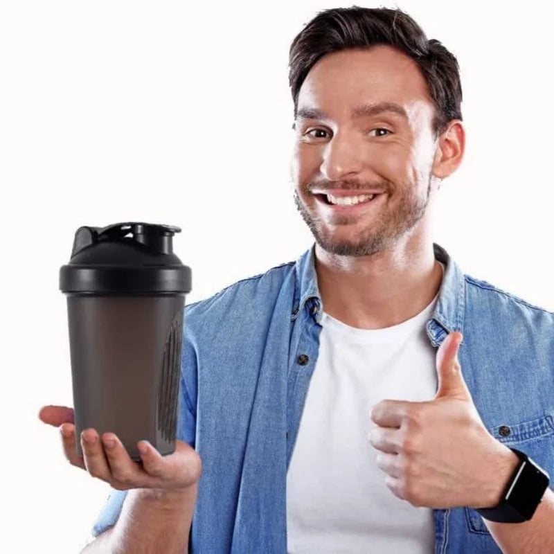 400ML Blender Shaker Bottle with Scale Protein Shakes Leakproof for