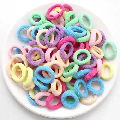 200PCS Women Girls Colorful Nylon Elastic Hair Bands Ponytail Hold