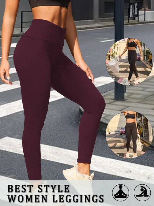 Women's Super Soft Leggings High Waisted Tummy Control No See Through