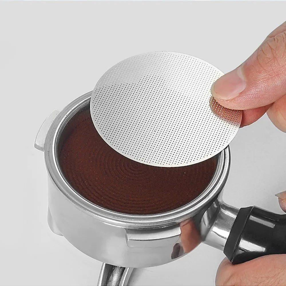 Espresso Puck Screen Coffee Filter 51mm 53.5mm 58.5mm Reusable Holder