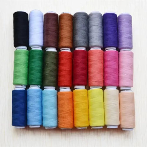 24 Color Sewing Thread 100 Polyester Yarn Sewing Thread Roll Machine