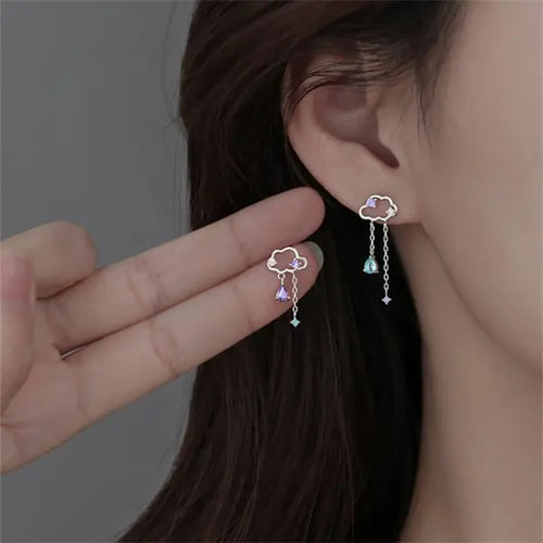 Exquisite Drop Ear Line Long Hanging Earrings For Women Zircon Crystal