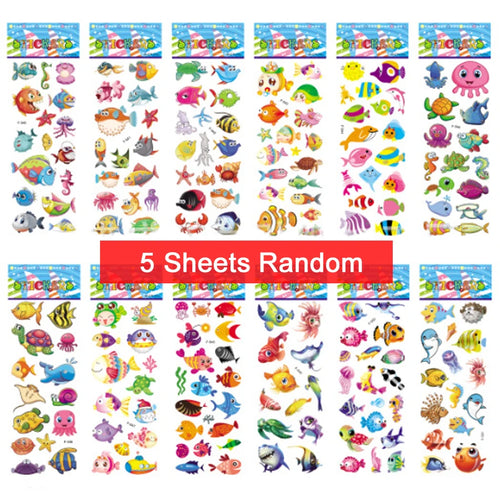 5 Sheets Kids Stickers Puffy Stickers for Children Birthday Christmas