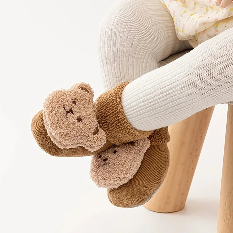 Baby Socks Cotton Thick Warm Cozy Cute Cartoon Bear Infant Girls Boys