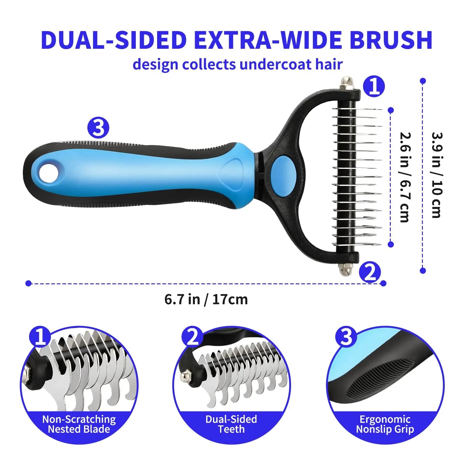 Professional Pet Deshedding Brush Dog Hair Remover Pet Fur Knot Cutter