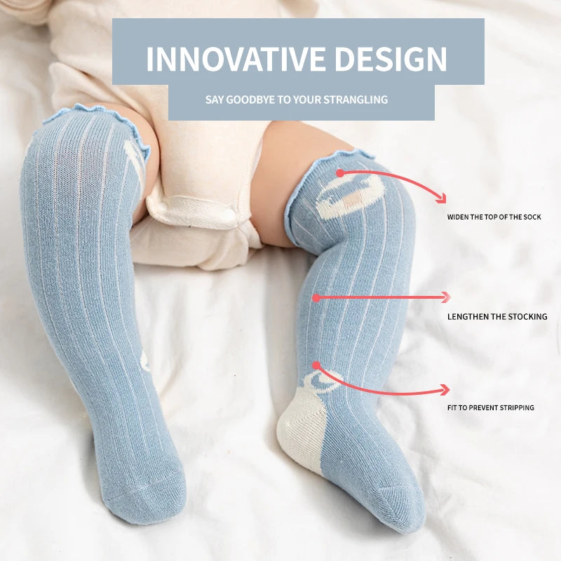 3 Pairs Baby Kids Girls Boys Knee High Socks Comfortable Soft Cute