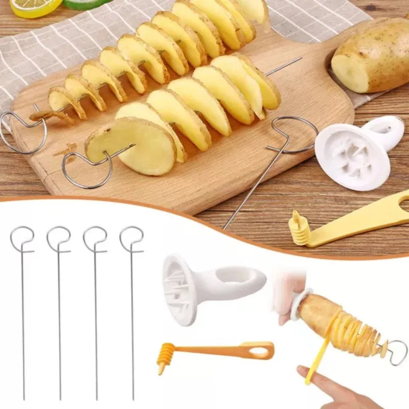DIY Spiral Potato Cutter Vegetable Cucumber Spiralizer Kitchen  BBQ