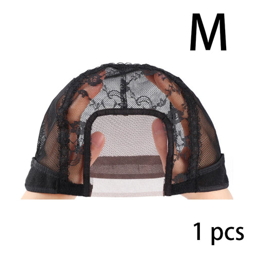 U Part Swiss Lace Wig Cap Black Hairnet Wig Caps For Making Lace Wigs
