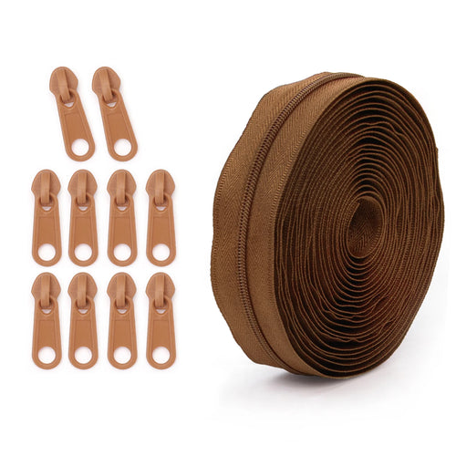 1 group = 4.5m zipper + 10 plastic zipper heads, 20 colors optional,