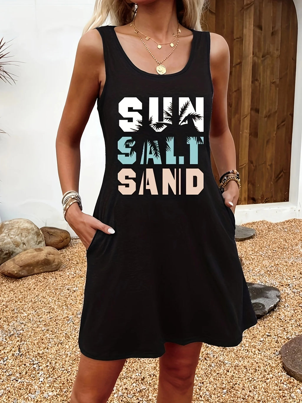 Women's Summer Sleeveless Tank Top Dress Sexy Women's summer loose