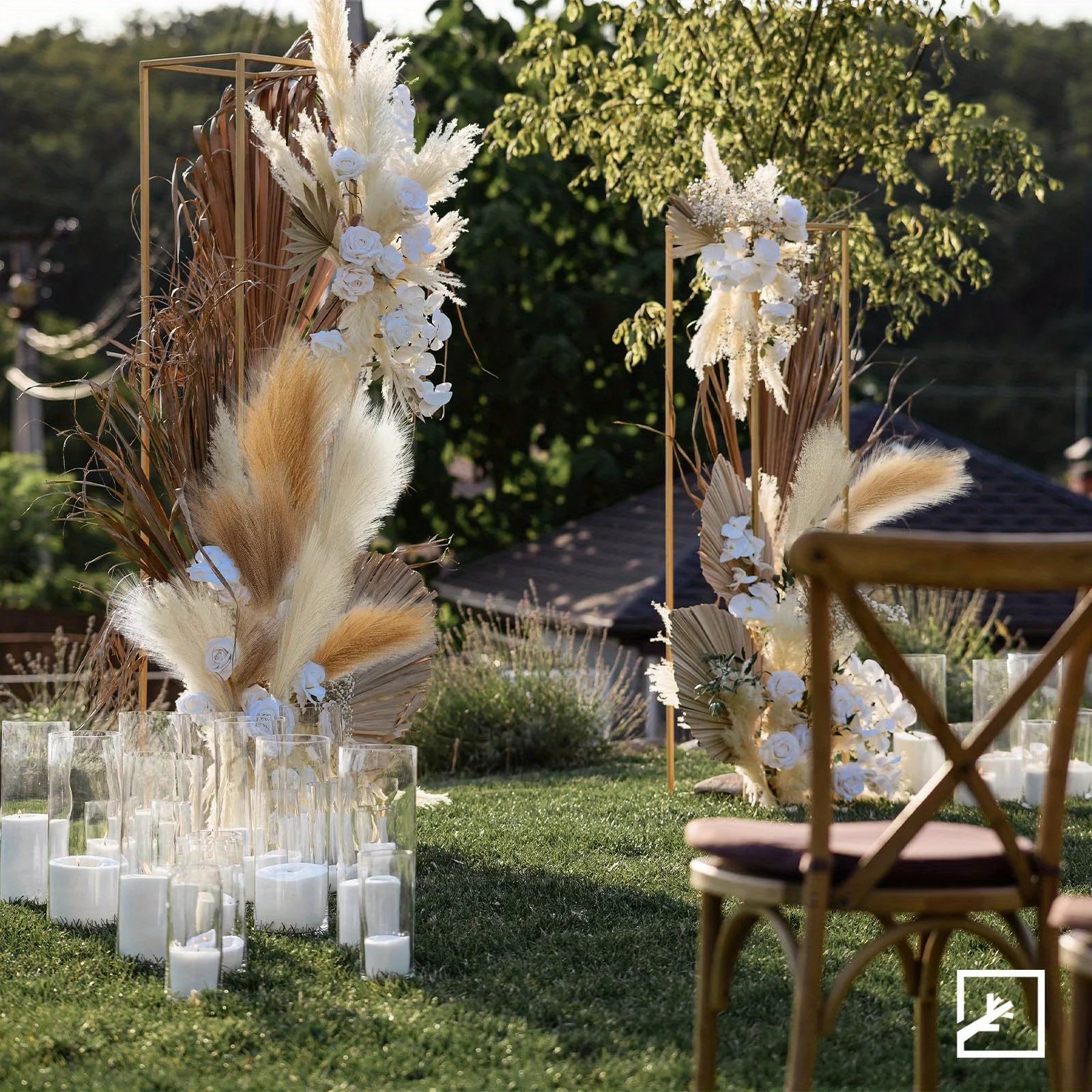 6PCS Artificial Pampas Grass Decor Flowers Fake Plant Reed for DIY