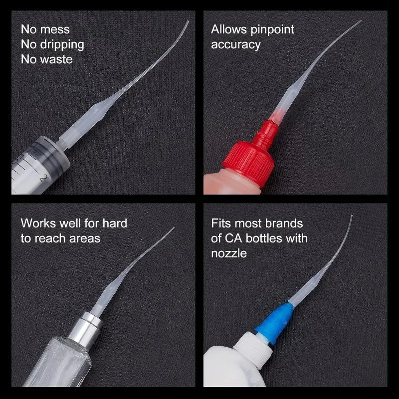 Glue Tips, 100pcs Plastic Glue Micro-Tips Glue Extender Precision CA