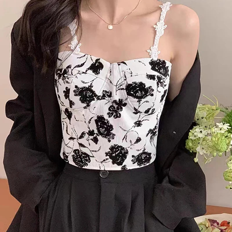 ITOOLIN Women Sweet Elastic Camis Underwear Padded Bra Spaghetti Cute