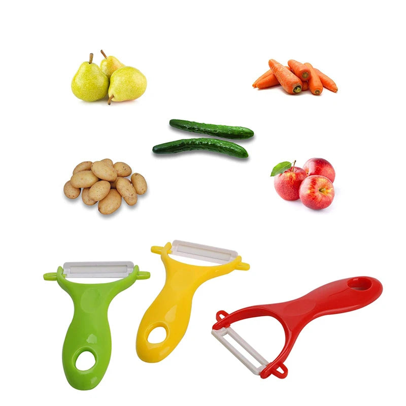 LMETJMA Ceramic Peeler 4 Color Vegetable Fruit Peeler Kitchen Potato