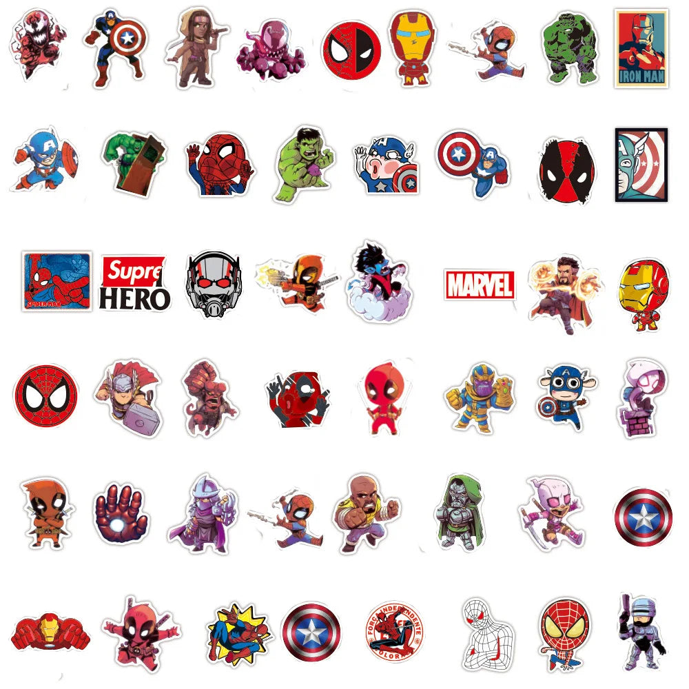 10/30/50/100pcs Disney Marvel The Avengers Stickers Super Hero Decals