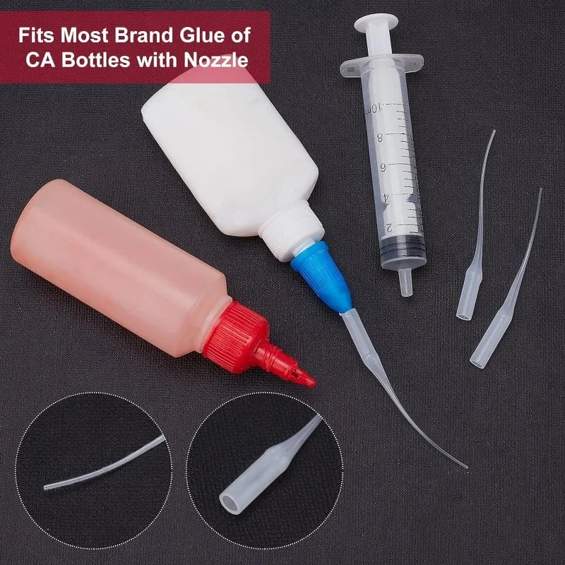 Glue Tips, 100pcs Plastic Glue Micro-Tips Glue Extender Precision CA