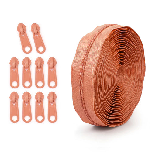 1 group = 4.5m zipper + 10 plastic zipper heads, 20 colors optional,