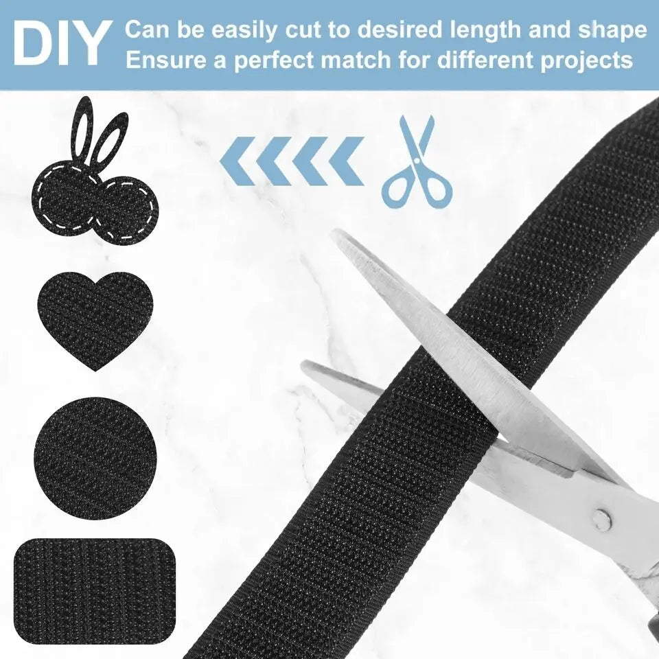 10M/Pair Hook and Loop Tape Nylon Heavy Duty Sticky Strips Reusable