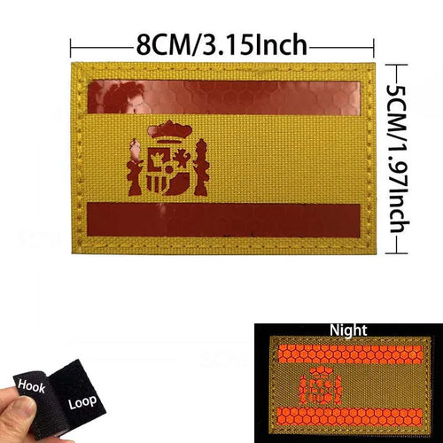 Infrared Reflective Patch Spanish Flag,Burgundy Cross Emblem Applique
