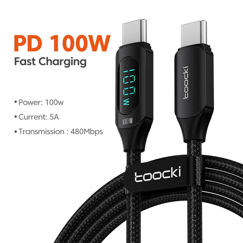 Toocki 100W USB C Cable for Samsung to 5A LED Digital Display