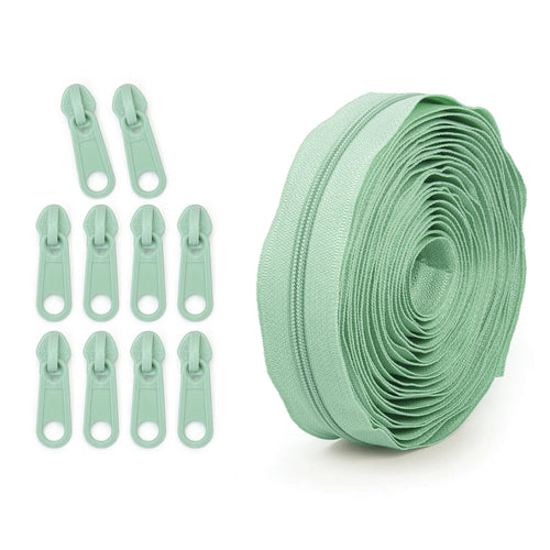 1 group = 4.5m zipper + 10 plastic zipper heads, 20 colors optional,