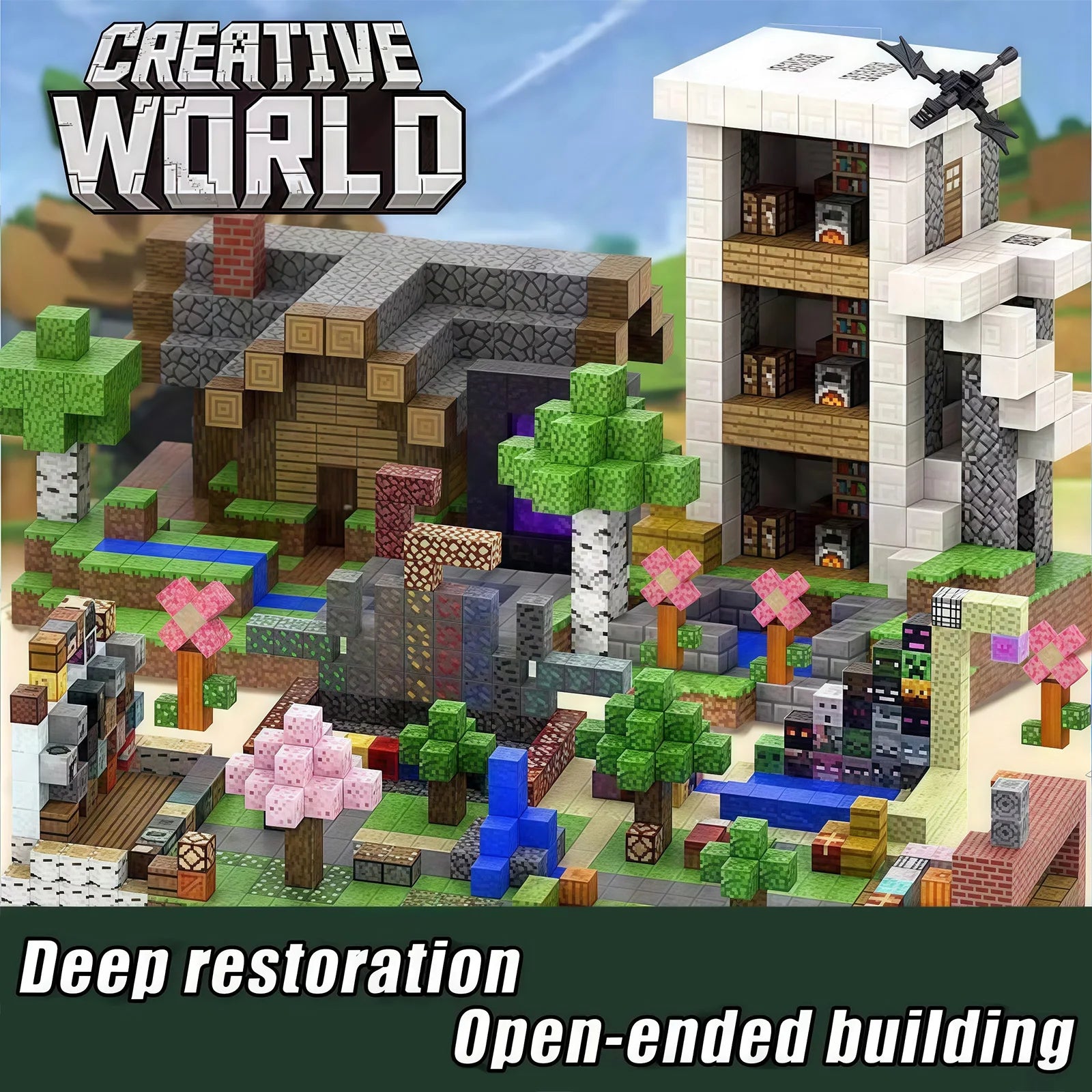 New Magnetic Blocks-Build Mine Magnet World Set for Boys Girls,