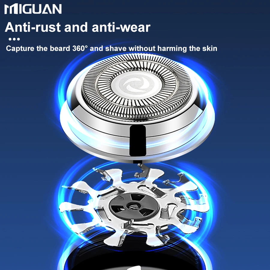 Compact Electric Shaver for Men - Digital Display, USB Fast Charging,