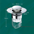 Universal Rebound Drain Plug Filter Basin Pop-up Chrome Sink Filter