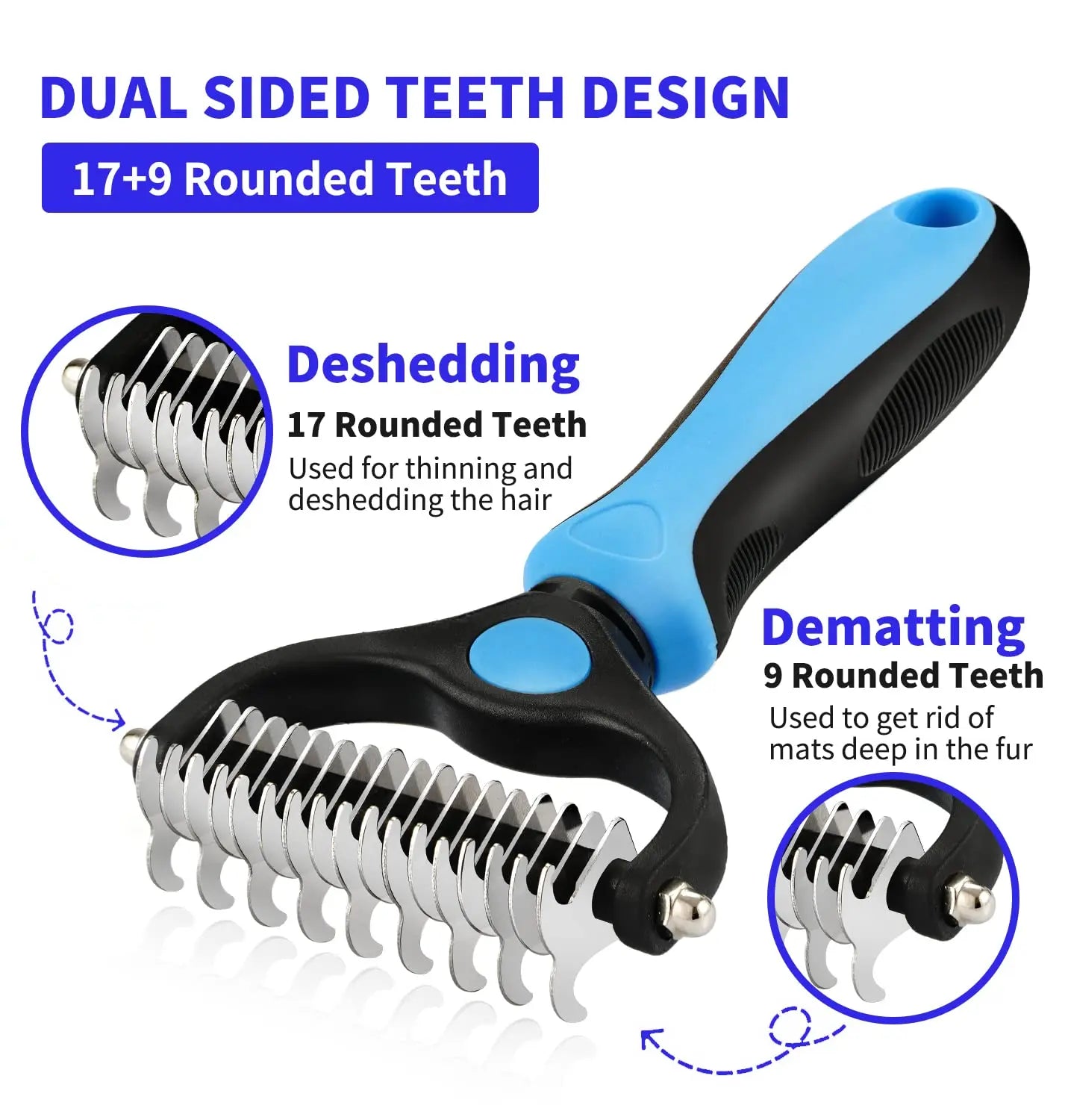 Professional Pet Deshedding Brush Dog Hair Remover Pet Fur Knot Cutter