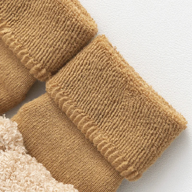 Baby Socks Cotton Thick Warm Cozy Cute Cartoon Bear Infant Girls Boys