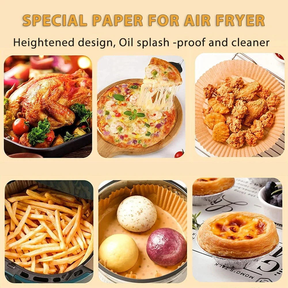 23CM Air Fryer Disposable Baking Paper Liner Non-Stick Mat Steamer