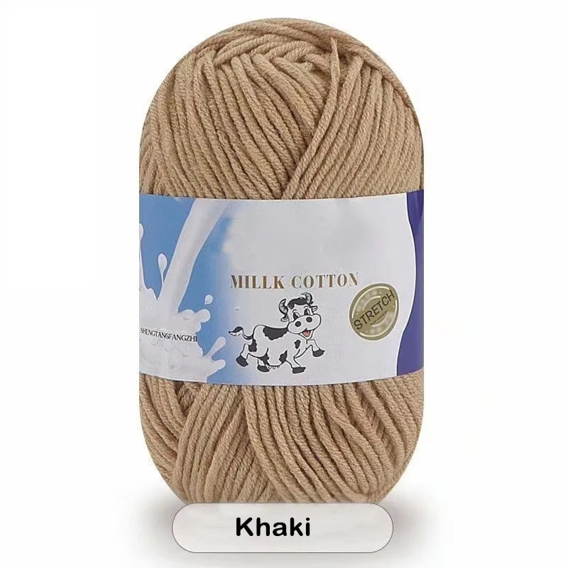 5-Strand Milk Yarn Handmade Medium Thick DIY Woven Doll Sweater Flower