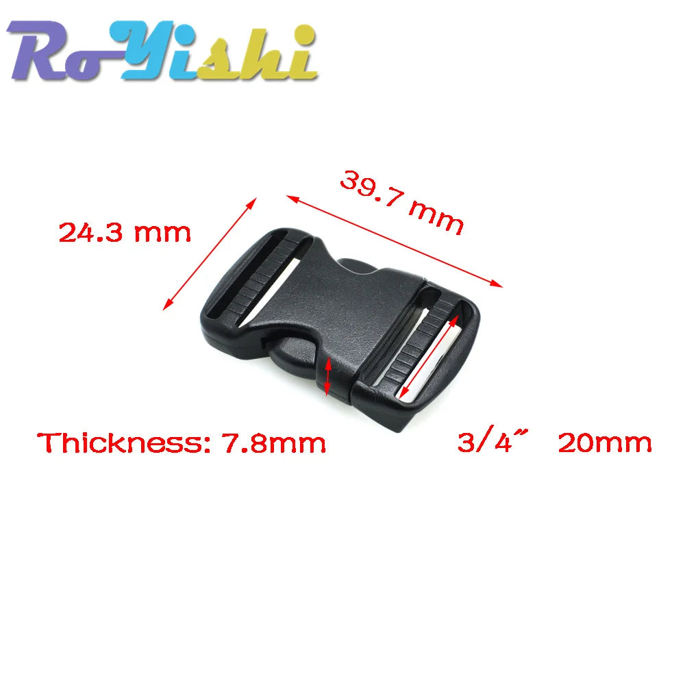 2 Pcs/Pack 20~50mm Plastic Hardware Dual Adjustable Side Release