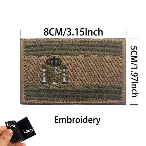 Infrared Reflective Patch Spanish Flag,Burgundy Cross Emblem Applique