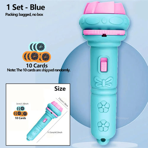 10 Cards Cartoon Projection Flashlight 80 Patterns Creative Children