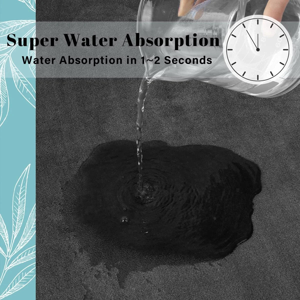 Super absorbent floor mat, super absorbent bath mat, super anti slip