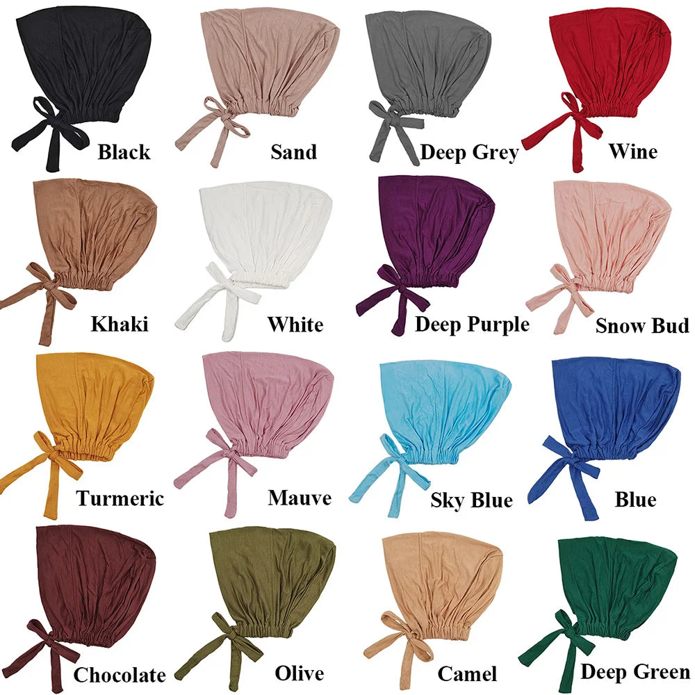 New Soft Modal Muslim Turban Hat Inner Hijab Caps Islamic Underscarf