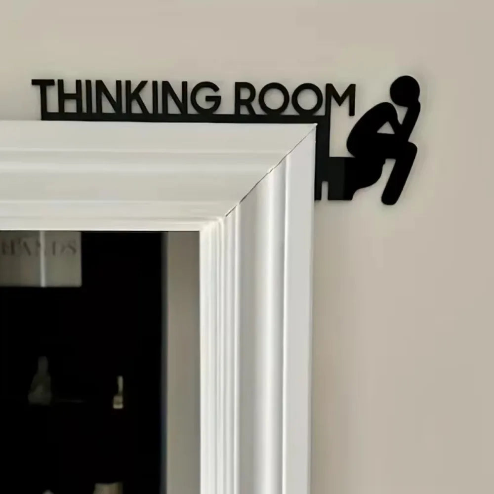 1pc Modern Metal Toilet Door Sign - Stylish Thinking Room Wall