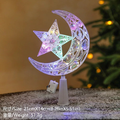 15cm Christmas Decoration Glowing Tree Topper Glitter Shining Star