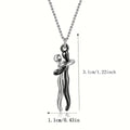 Chic Black Hug Pendant Necklace for Couples - Elegant Love