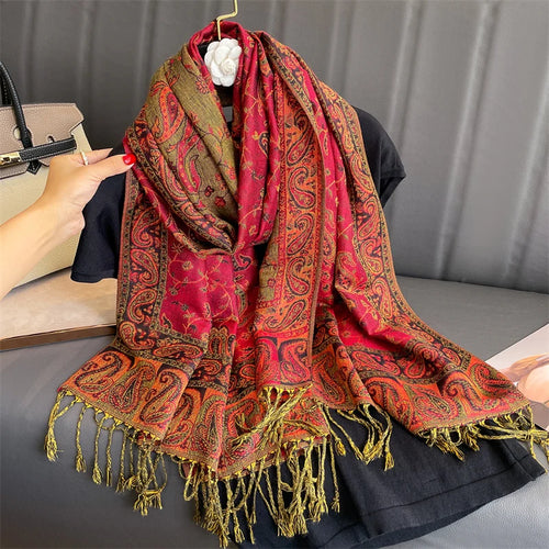Bohemia Pashmina Hijab Scarf Long Muslim Cashmere Shawl Female Foulard